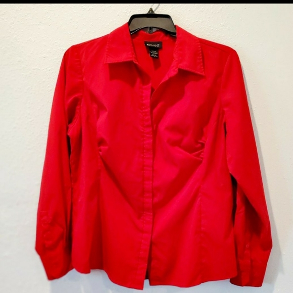 Lane Bryant Tops - Lane Bryant Red women's blouse 14/16 long sleeve